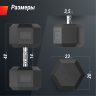Гантель гексагональная UNIX FIT 50 кг обрезиненная DBHEX50x2