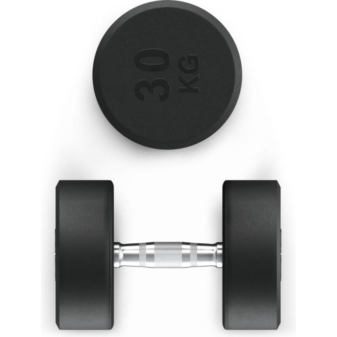 Гантель круглая UNIX FIT PRO обрезиненная 30 кг, 2 шт. DBRND30PBKx2